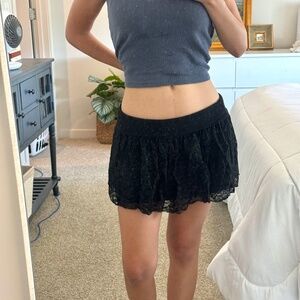 Y2K Guess Jeans Black Lace Mini Skirt Size Small